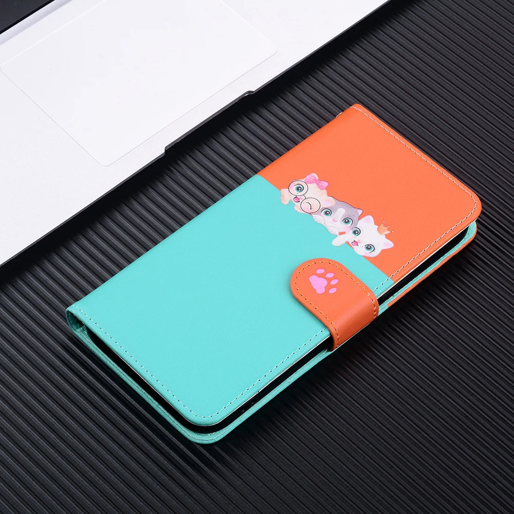 Lovely Phone Case For Samsung Galaxy S25 S24 S23 A14 A15 A16 A24 A25 A26 A34 A35 A36 A54 A55 A56 Card Holder Flip Wallet Cover