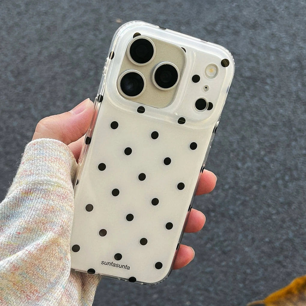 Fashion Polka Dot Soft Silicone Phone Case for iPhone 17 16 15 Pro Max 14 Plus 17Pro Ins Wave Point Ultra Slim Shockproof Cover