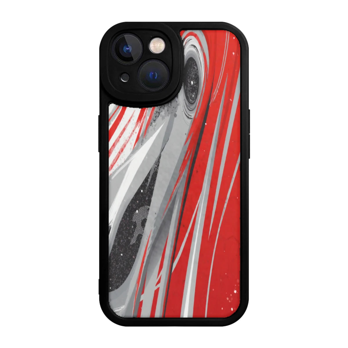 Phone Case Red And Gray Abstract Space Design For Iphone X To Iphone 16 Pro Max Protective Cover For Daily Use And Travel