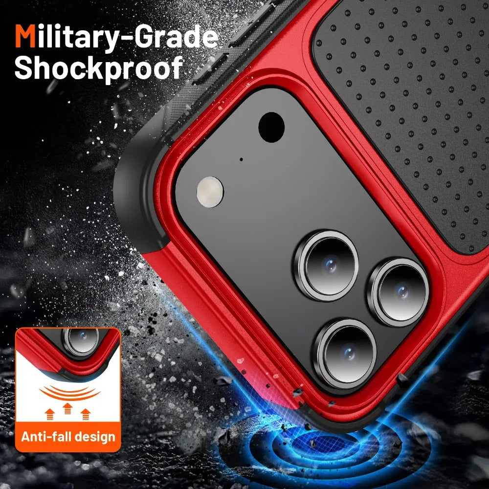 Military Grade 2IN1 Hybrid Armor Phone Case for IPhone 17 Air 16 15 14 Plus 13 12 Pro Max with Packet Box TPU+PC Anti-Drop Cover