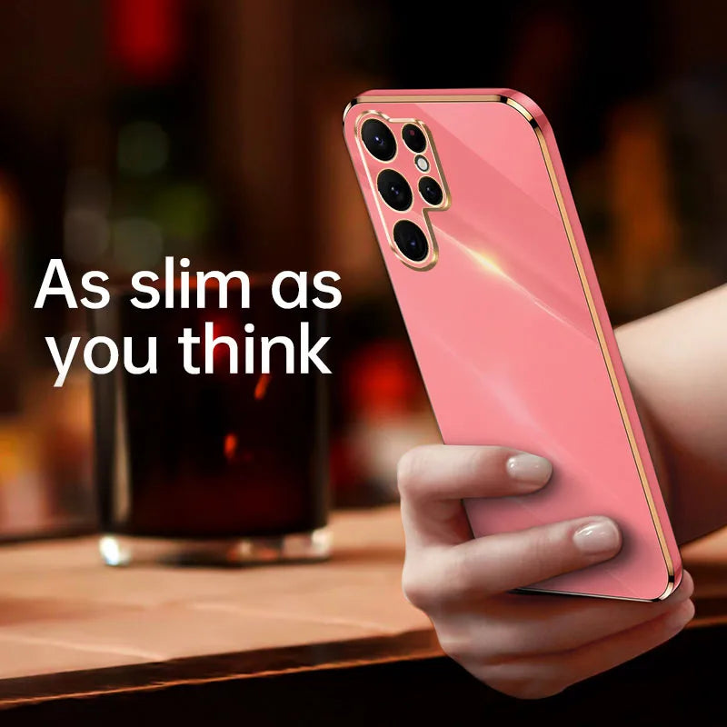 Square Plating Fashion Phone Case for Samsung Galaxy S26 S25 S24 S23 S22 S21 S20 Ultra S26Ultra 5G Soft Silicon Back Cover Shell