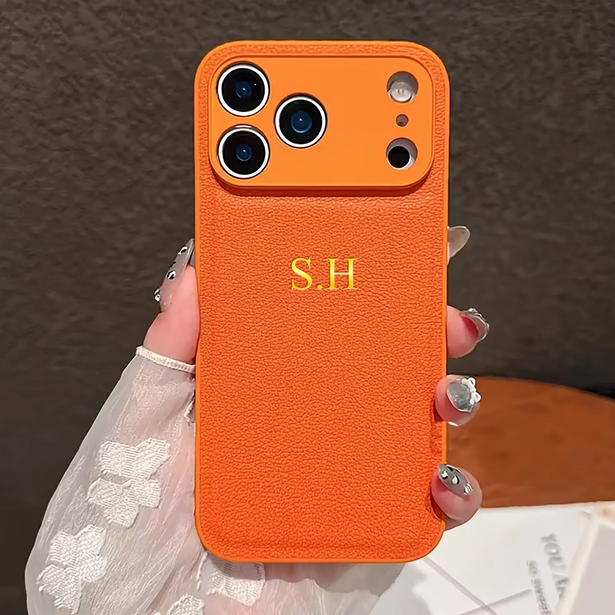 Personalise Gold Silver Initial Letters Leather PU Soft Case For Iphone 14 13 12 15 16 17 Pro Max 17 air 15 16 Plus Luxury Cover