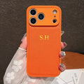 Personalized Luxury Customized Name 3D DIY Hot Engrave Faux Leather Phone Case For iPhone 17 16 15 14 13 Pro Max Plus Air
