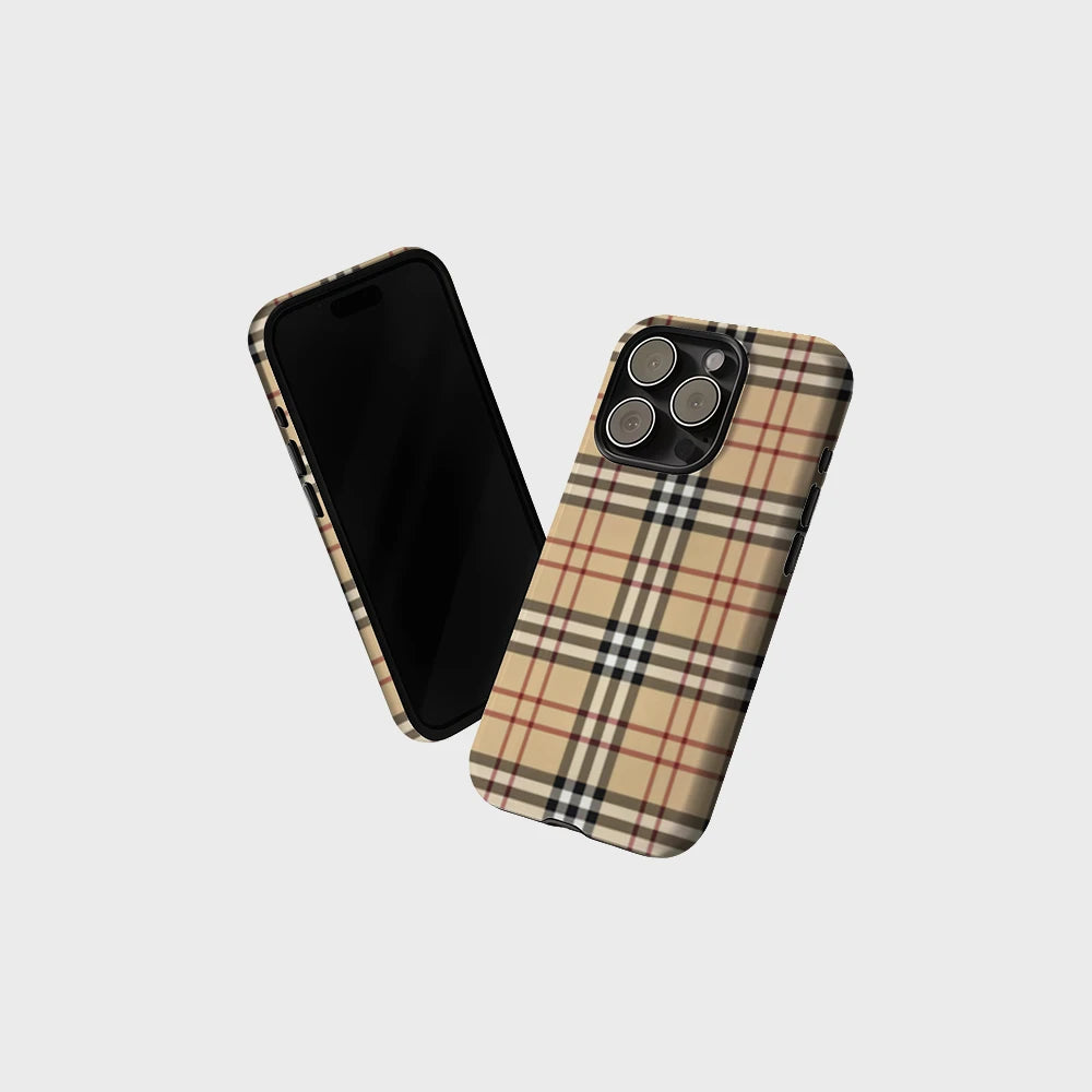 CaseLumi Matte Bumper For Magsafe Case For iPhone 17 16 15 14 Plus 13 Pro Max Shockproof Hard PC Brown Cloth Pattern Cover