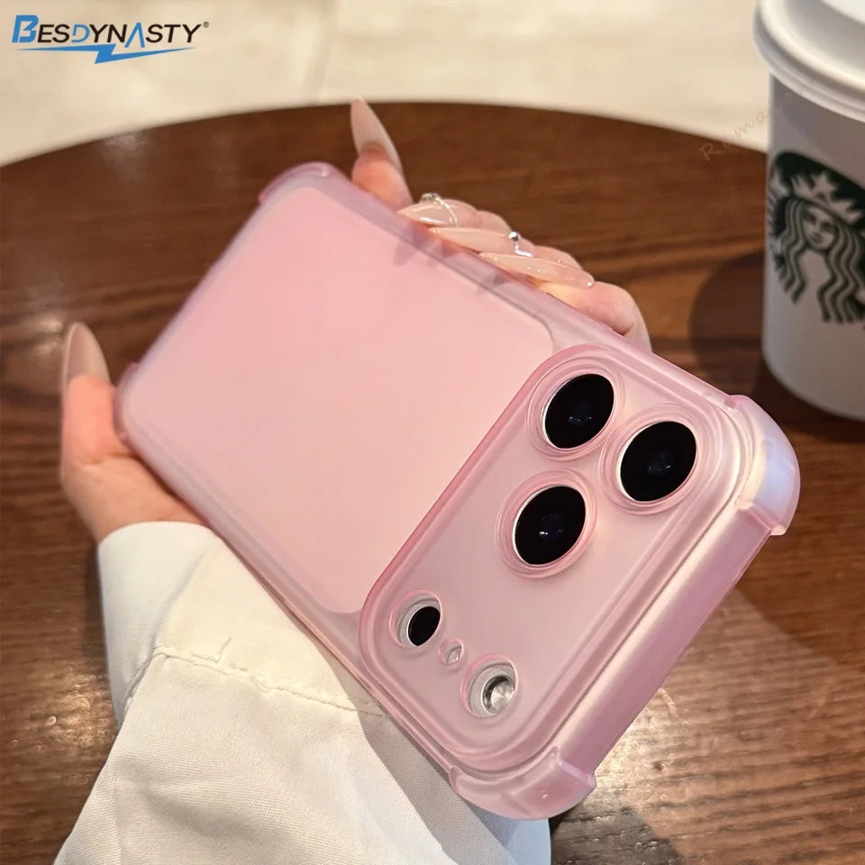 Cute Matte Clear Phone Case for iPhone 17 Air 16E 14 15 16 11 12 13 Pro Max Plus Shockproof Protector Cover