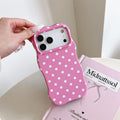 Cute 3D Wavy Pattern INS Polka Dot Small Fresh Mobile Phone Case for iPhone 17 16 15 14 13 Pro Max Ultra Slim Shockproof Cover