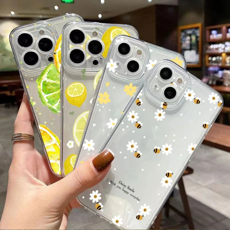 Summer Lemon Fruit Phone Case For OPPO Reno 15F 15 14 13 12 11 F Pro 10 9 8 7 6 5 4 Pro Plus 5G 8T Clear Transparent Casing