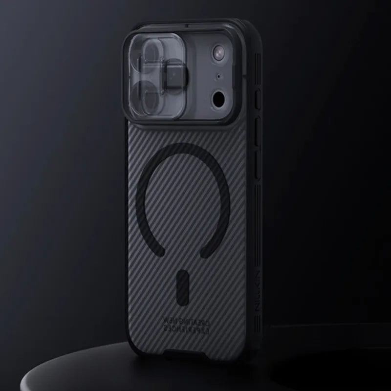 For iPhone 17 Pro Case NILLKIN Case Magnetic Camshield Case Lens Protection With Magnetic Suction Function Translucent