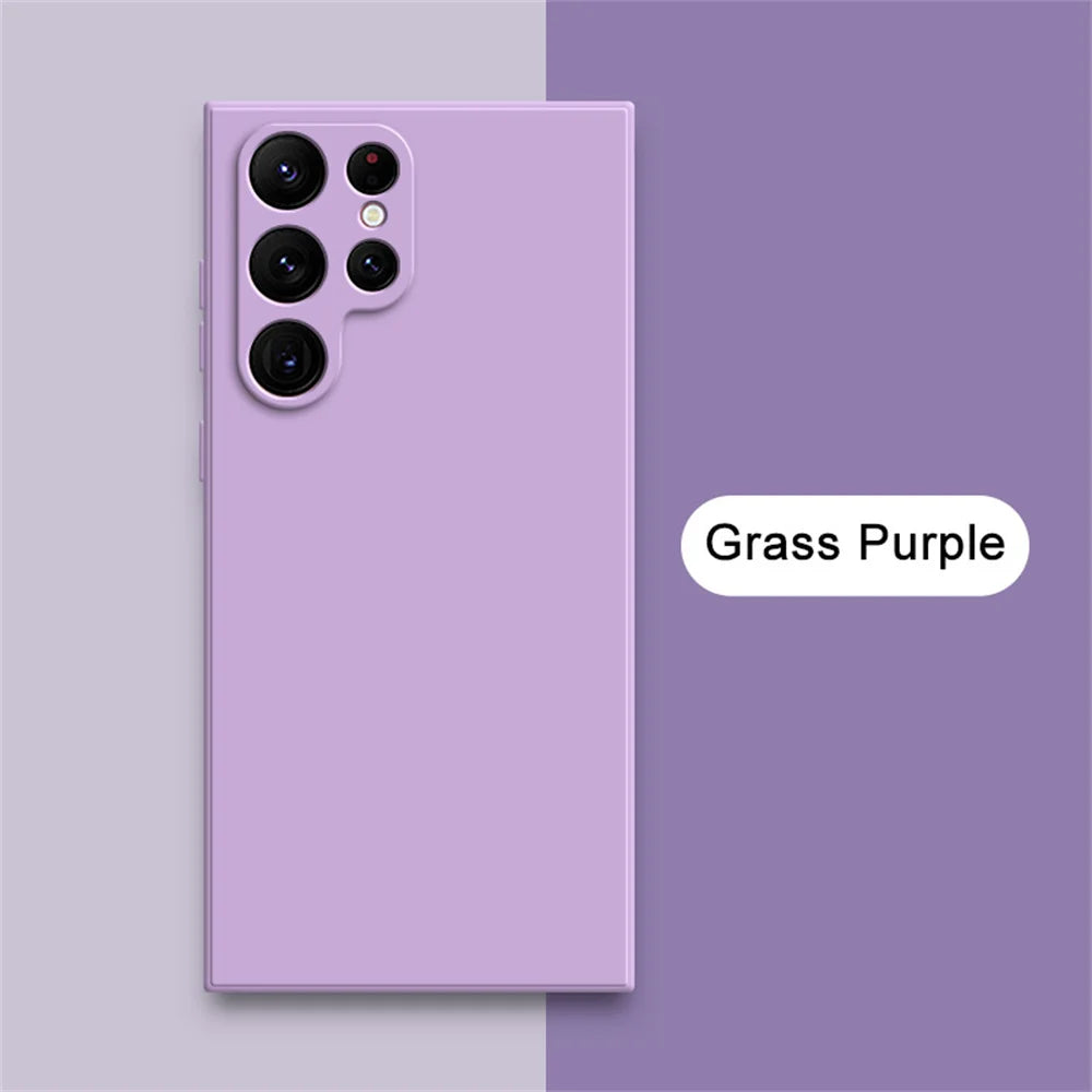 Original Square Silicone Phone Case for Samsung Galaxy S25 Ultra S22 S23 S24 S25 S21 FE Plus Ultra thin Camera Protective Cover