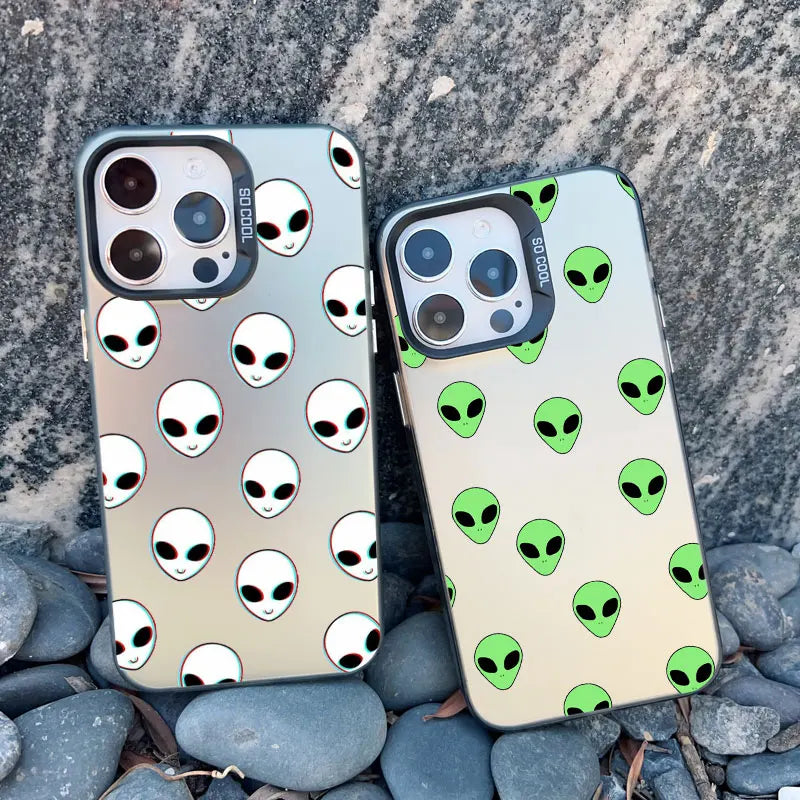 Funny Cartoon Alien Laser Phone Case for iPhone 17 14 11 Pro Max 16 15 Pro Max 13 12 Mini Pro Max 16 15 14 Plus Shockproof Cover