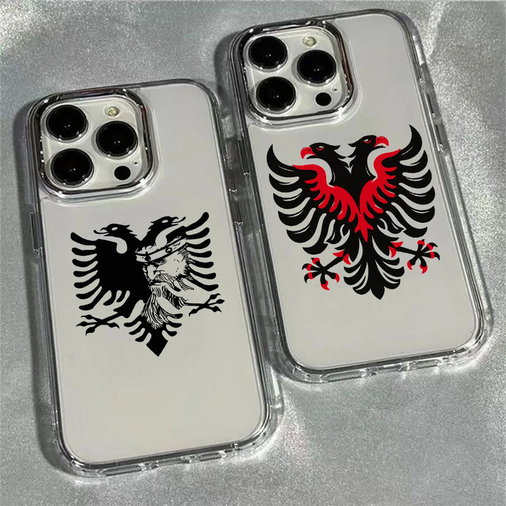 Albanian Eagle Phone Case For iPhone 17 16e 16 15 14 13 12 11 mini Pro Max X XR XSMAX 8 7 Air Plus Transparent Soft Cover