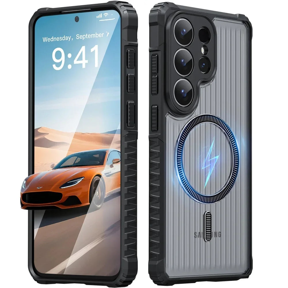 TransparentMagSafeProtective case suitable for SamsungGalaxy S26 Ultra S25 Plus S24 S23 S22 ASeries Airbag protective cover，Spec
