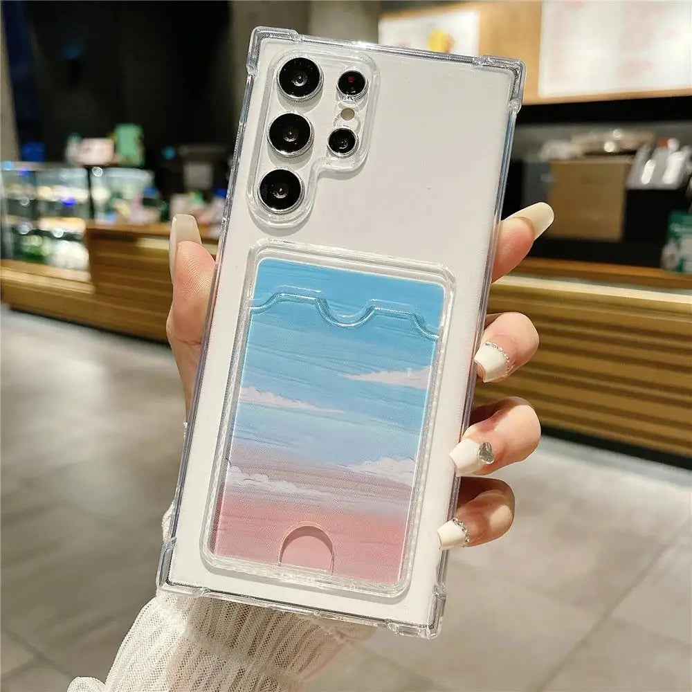 Shockproof Soft TPU Wallet Case For Samsung Galaxy For SamsungS26 S25 S24 S23 S22 S21 Ultra Plus S20 FE Note Card Holder Pocket