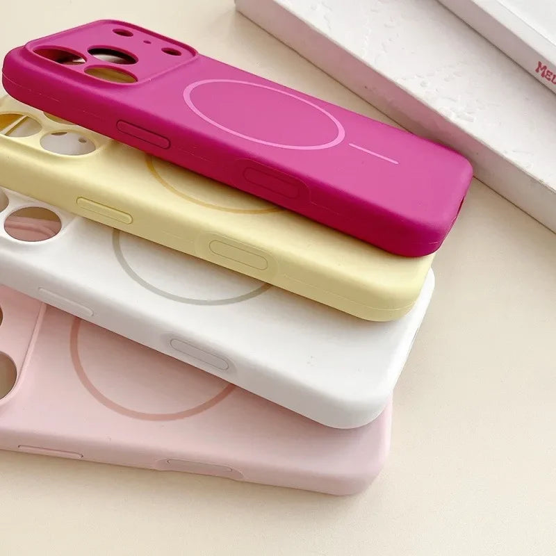 Luxury Liquid Silicone Original Phone Case for iPhone 17 Air 16 15 14 13 12 Pro Max Plus For Magsafe Shockproof Matte Soft Cover
