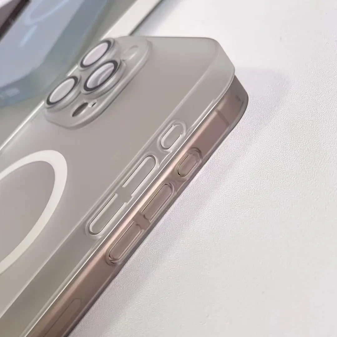 Matte Ultra-Thin for Magsafe Magnetic Case For iPhone 17 16 15 14 13 12 Pro Max Full PC Hard Translucent Wireless Charge Cover