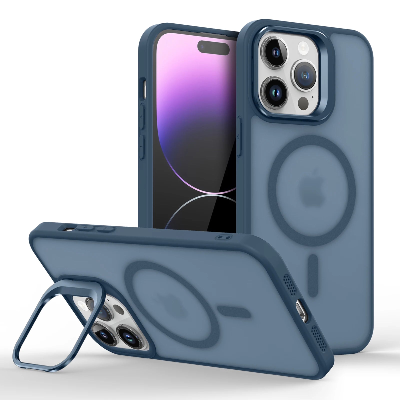 Metal Lens Stand Magnetic For Magsafe Case For iPhone 17 Air 16 15 14 13 12 Mini 11 Pro Max Plus Matte Wireless Charge Cover