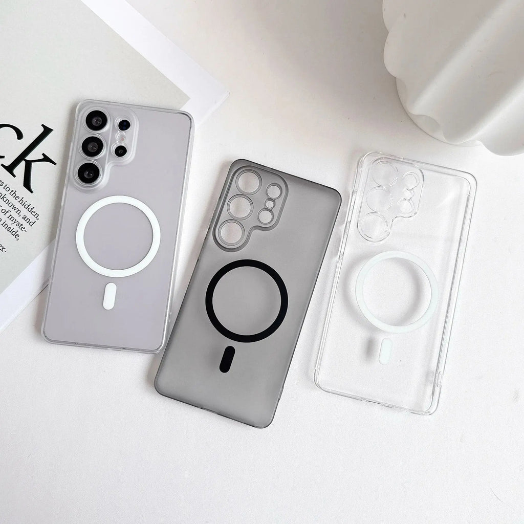 Thin Matte PC Hard For Magsafe Case For Samsung Galaxy S26 S25 S24 S23 S22 Ultra Plus Magnetic Charging Crystal Clear Slim Cover