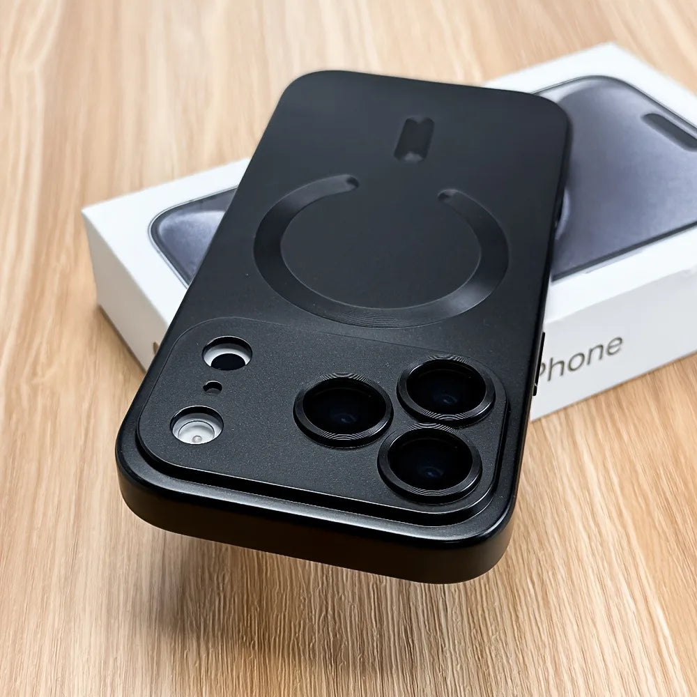Luxury Metallic Paint Magnetic Phone Case For iPhone 17 16 15 14 Pro Max 16 15 Plus 17 Air For Magsafe Wireless Charging Cover