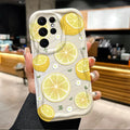 Summer Fruit Lemon Flower Clear Phone Case for Samsung Galaxy S25 S24 Ultra S23 S22 S21 S20 Plus FE A56 A36 A26 Silicone Cover