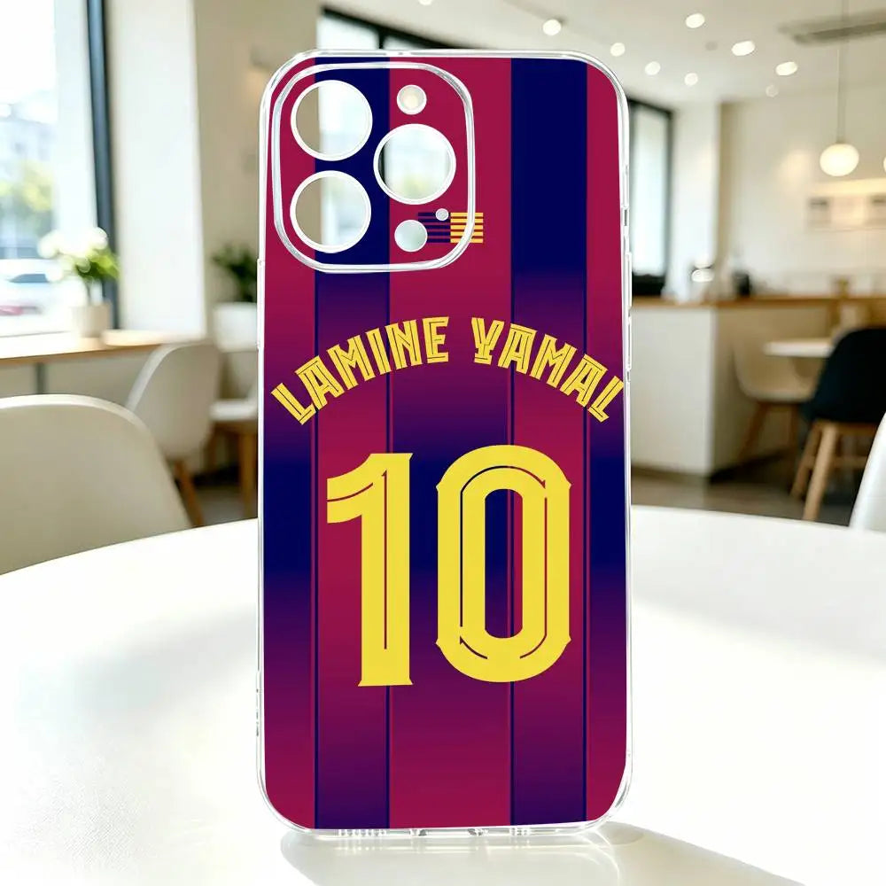 Football Lamine Yamal-s   Phone Case Transparent Silicone Soft For iPhone 17 16 15 14 13 12 11 Mini Pro Max Plus