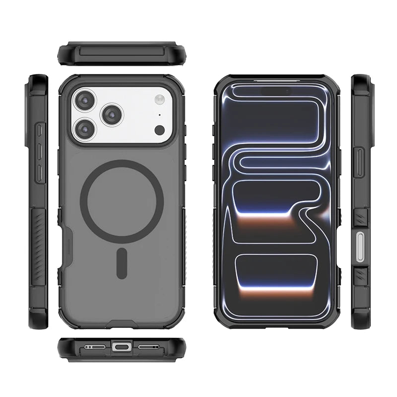 Four-corner anti-fall Heat dissipation Magnetic Phone Case For iPhone 17 Air 16 15 14 Plus 13 Pro Max For Magsafe Bumper Cover﻿