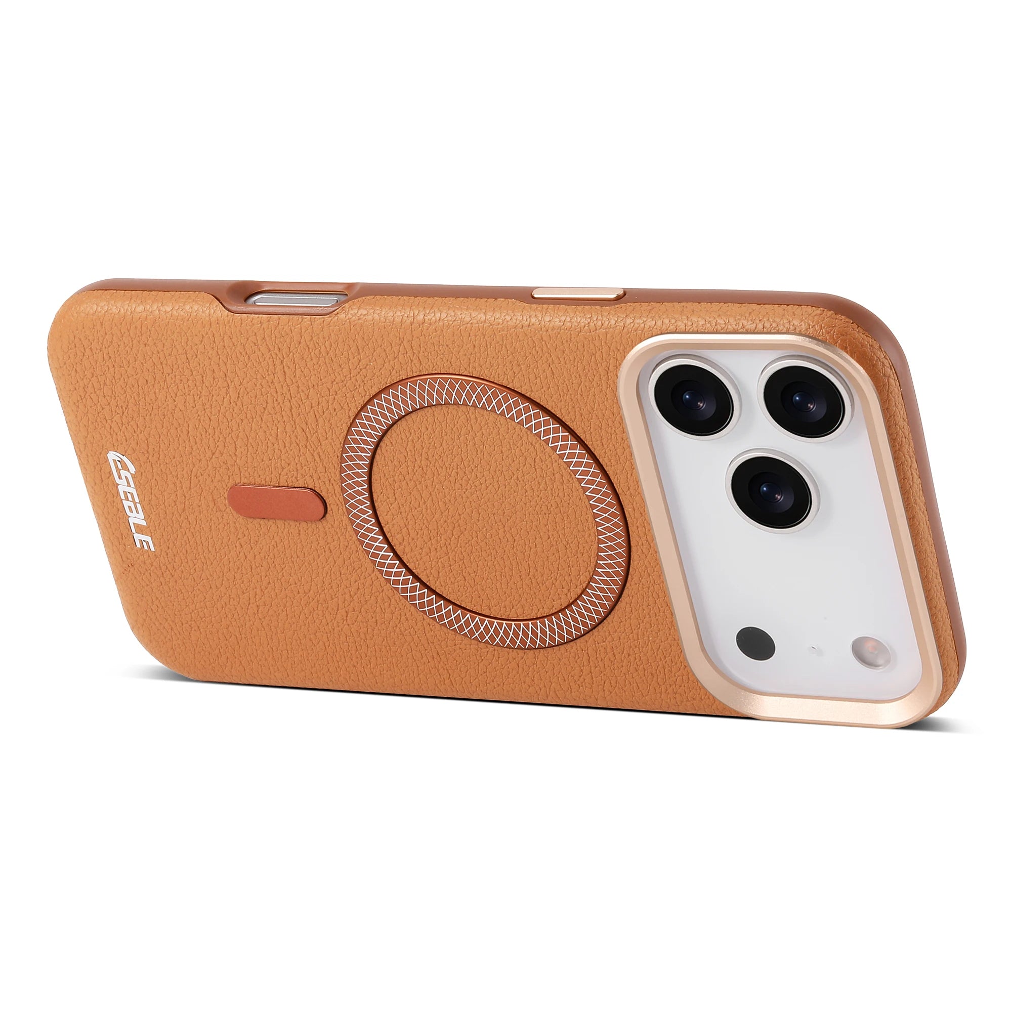 Lychee Pattern PU Leather Magnetic Case For IPhone 17  16 15 14 13 Pro Max Light Thin Wireless Charge Shockproof Cover