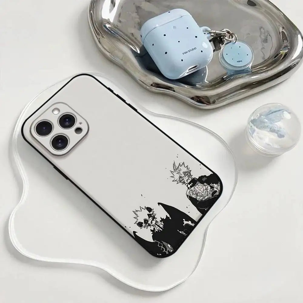 C-Clovers-Astas-Black Phone Case Phone Case For Iphone 17 16 15 11 13 14 Pro Max X Xr Xs Max 12mini Black Shell Cover Case
