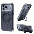 High Quality Texture360 Pivot Phone Case for IPhone17pro 17 ProMax Magnetic Ring Stand Wireless Charging Cover