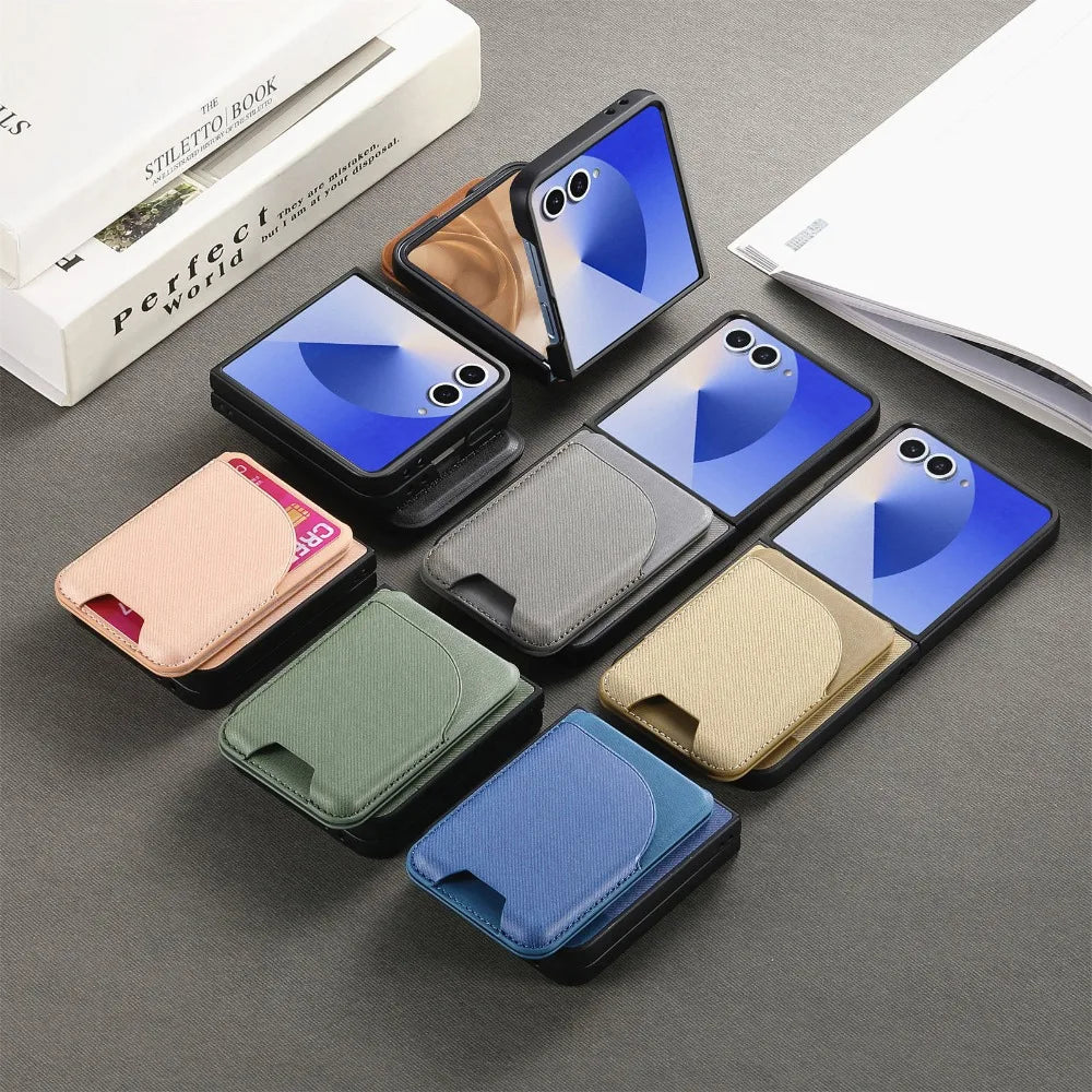 For Samsung Galaxy Z Flip 7 5G 2025 Luxury Case Magnet Card Holder Detachable 2IN1 Leather Folding Funda Phone Z Flip 3 4 5 6 7