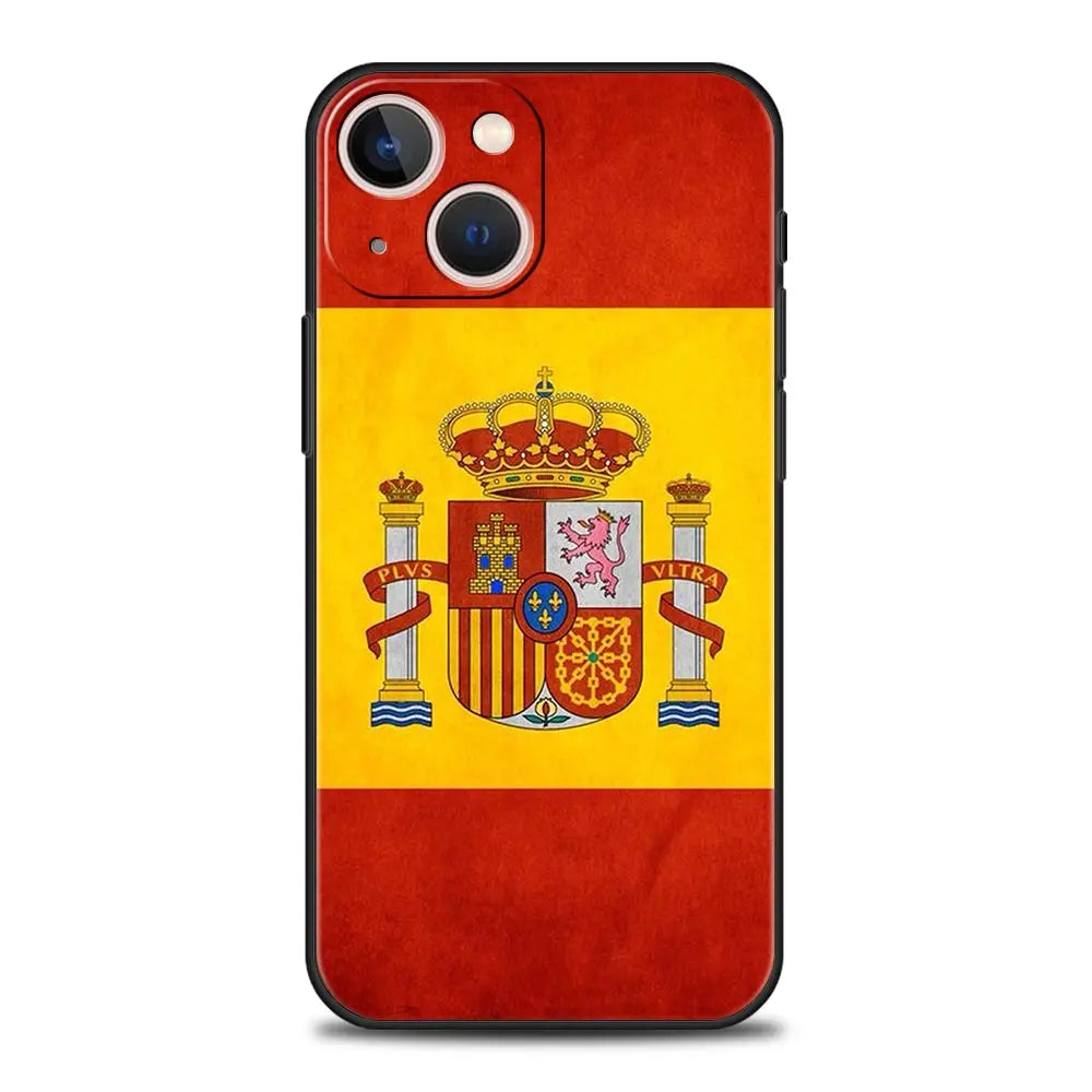 Spain flag Phone Case For iPhone 17 Air 16 Plus 13 15 14 12 11 Pro MAX 7 8 SE Soft TPU Shockproof Cover Funda