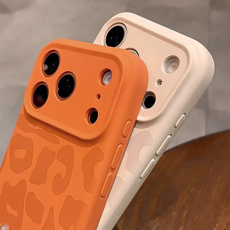 Leopard Pattern Liquid Silicone Case for iPhone 17 16 Pro Max Air 14 15 Plus 12 Camera Control Button Soft Shockproof Cover