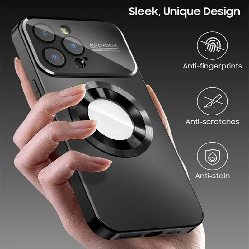 Luxury Glass Camera Lens Protection Case For iPhone 17 Pro Max Air 14 15 Plus 12 13 16 Pro 16E For Magesafe Magnetic Phone Cover