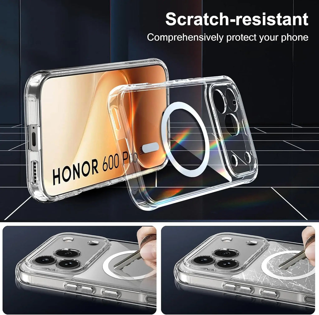 Shockproof Wireless Charging Magnetic Case For Honor 600 Pro Honor600 Honor600Pro 5G Clear Back Cover Phone Case