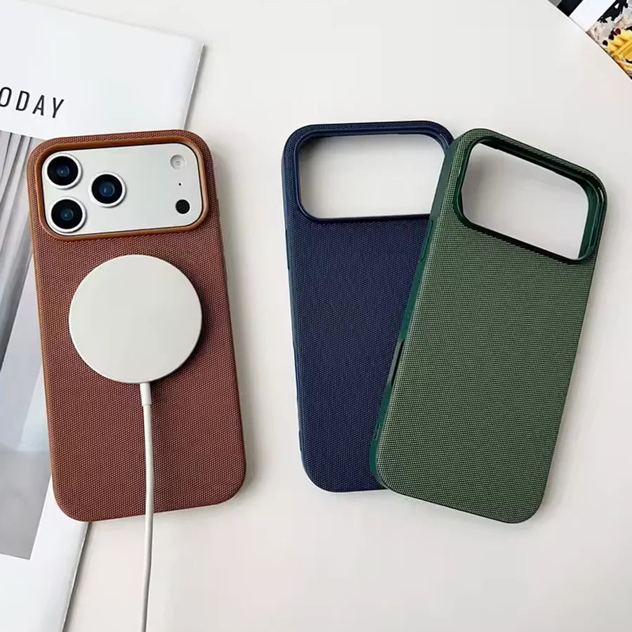 High Quality Original Technology Woven Case For IPhone 17 16 15 14 13 12 Pro Max 11 Official For Magsafe Magnetic Protect Cover