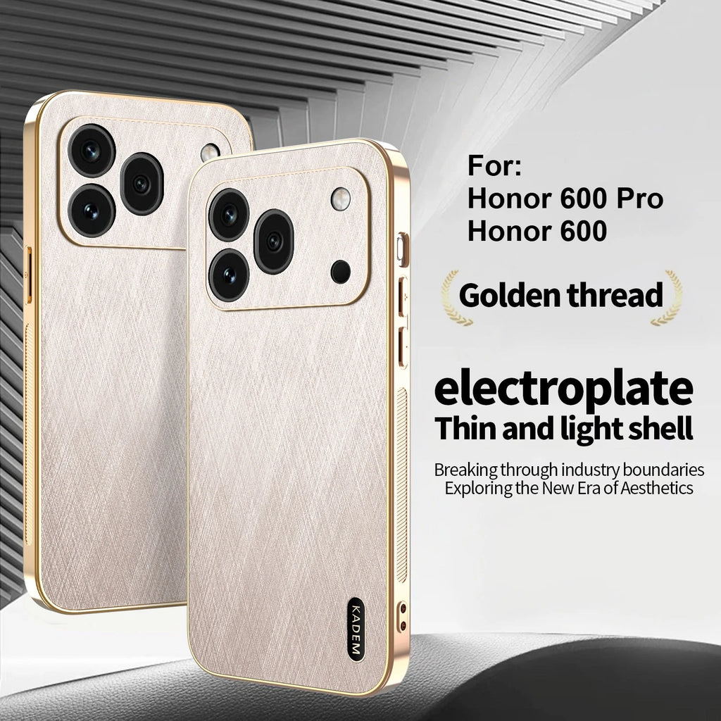 For Honor 600/600 Pro Case Luxury Magnetic Electroplating Gold Silk Pattern Anti-fall Cover For Honor 600 Pro Shockproof Funda