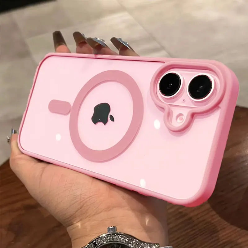 Luxury For Magsafe Transparent Case For iPhone 11 12 13 14 15 16 17 Pro Max Mini Plus Magnetic Wireless Charge Bumper Case Cover