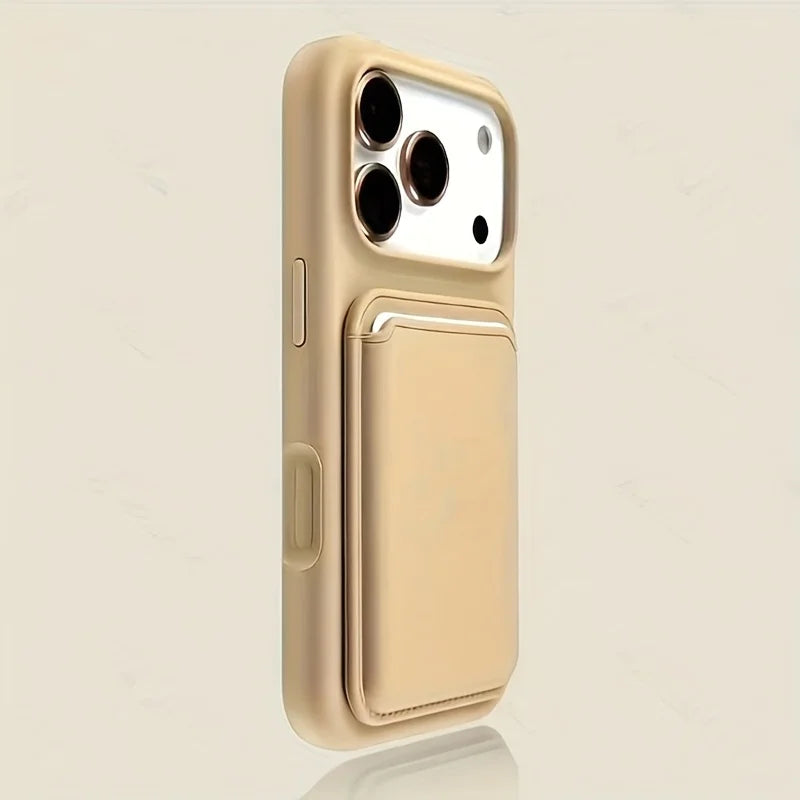 Luxury liquid shockproof card holder phone case for iPhone 17 16 15 13 14 Pro Max soft silicone card slot wallet protect cover