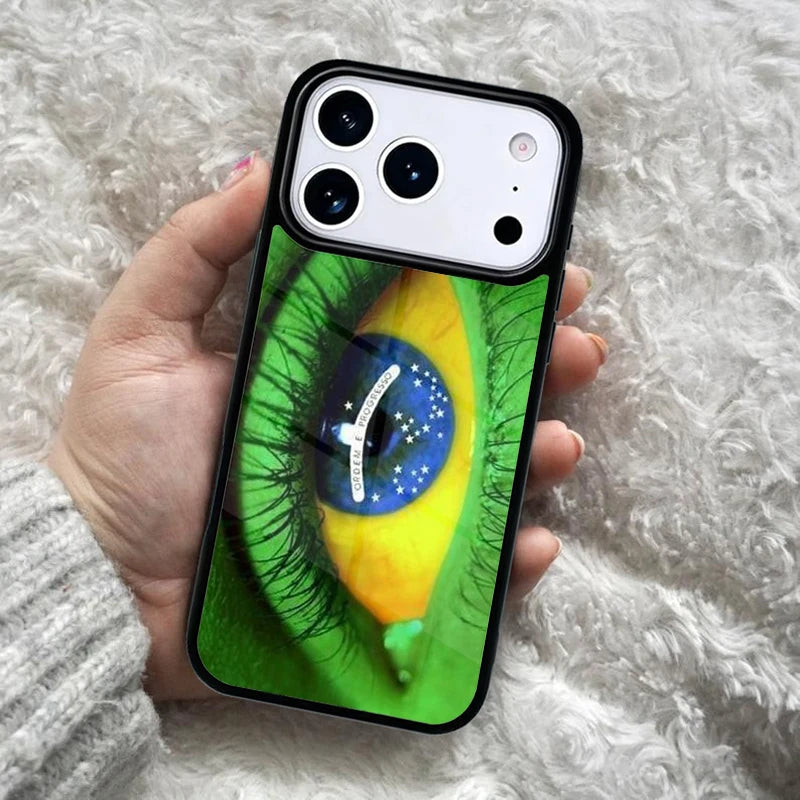 Brazil Flag Phone Case For iphone 17 Pro Max Air 16e 15 Plus 14 13 12 11 Pro Max Back Cover Coque Funda