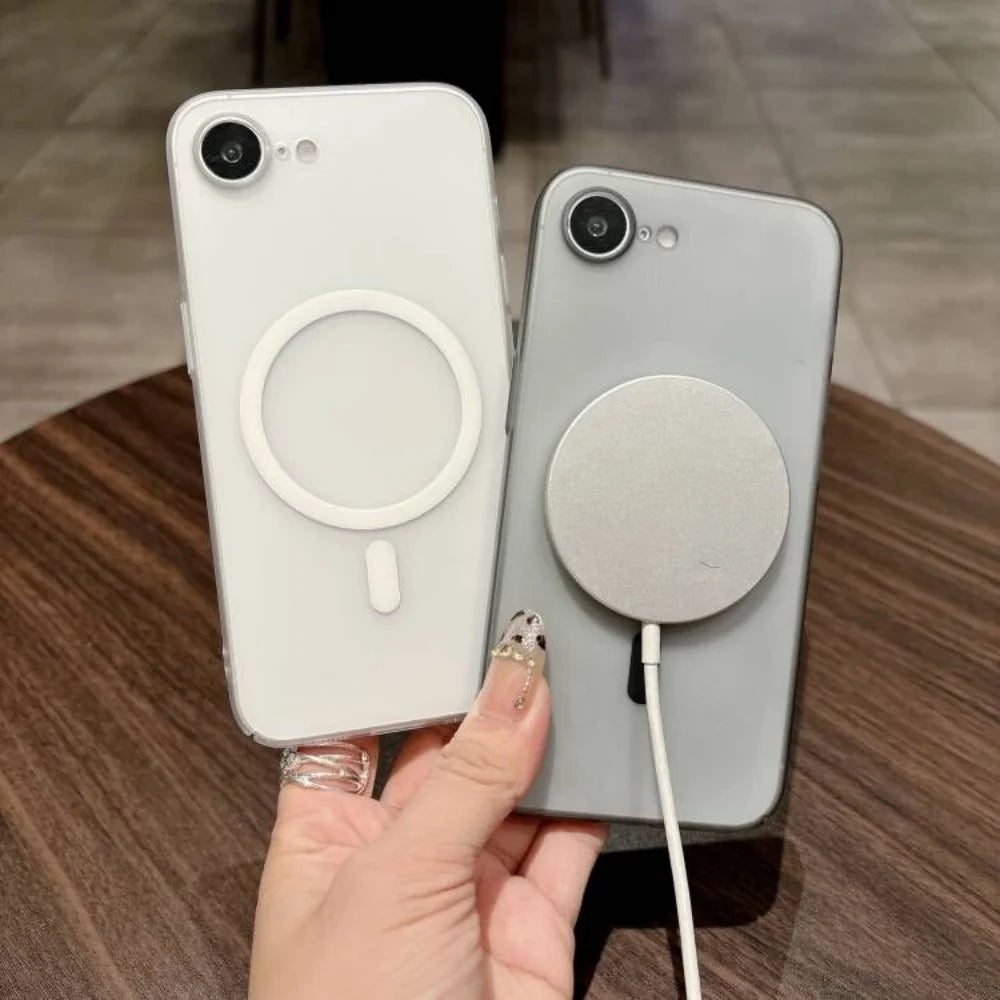 Matte Transparent for Magsafe Magnetic Phone Case for Iphone 17E 17Pro Max 16E 15 14 13 12 11 Wireless Charge Shockproof Cover
