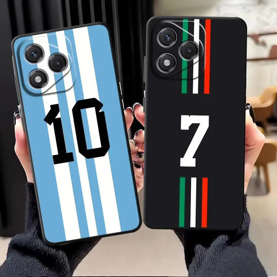 Black Soft Phone Cover Case for Honor X6 90 70 X8 X5b Magic5Lite 200 400 Lite X9a 8X X7 FootBall SuperStar Number