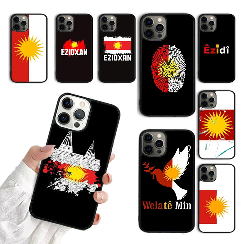 Yazidi Flag Ezidxan Phone Case For iPhone 17 Air 15 16 13 14 Pro Max 11 12 14 Pro Max Plus 13 12 Cover coque Fundas