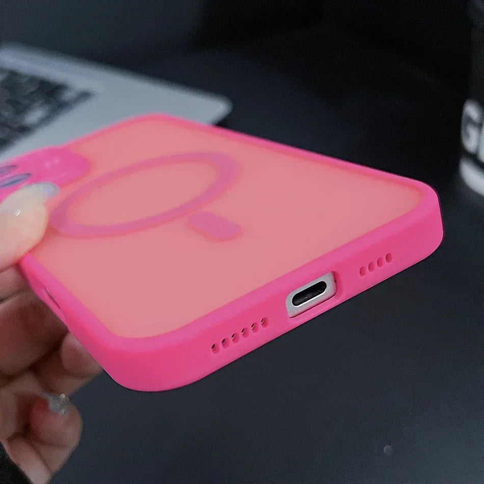 Luxury Desert Gold Magsafe Case for IPhone 16 13 15 14 11 12 Pro Max Plus Magnetic Camera Protector Wireless Charge Matte Cover