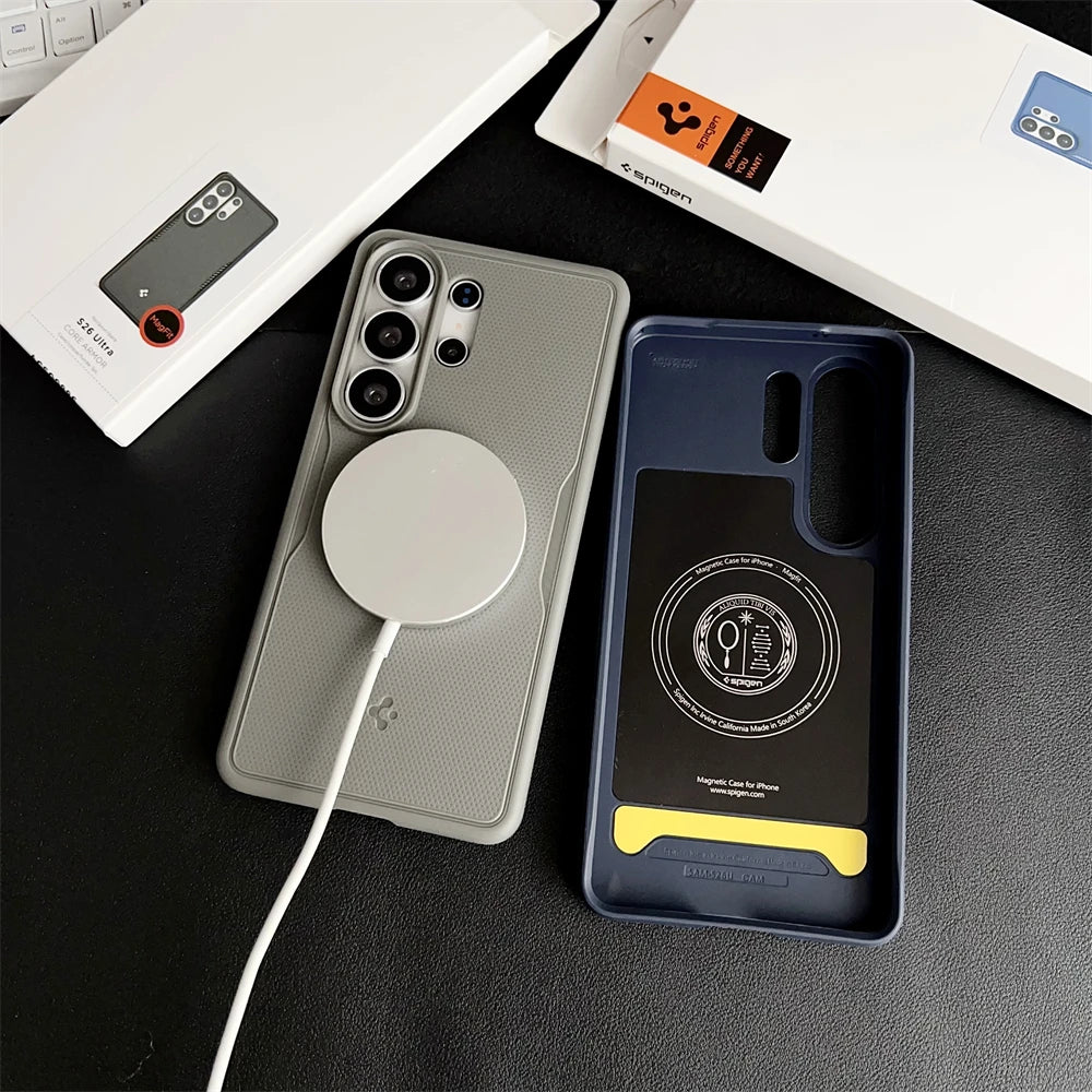 Spigen For Samsung Galaxy S25 Ultra S26 Ultra S26 Plus Granular Texture Matte Magnetic Soft Case For Magsafe Shockproof Cover
