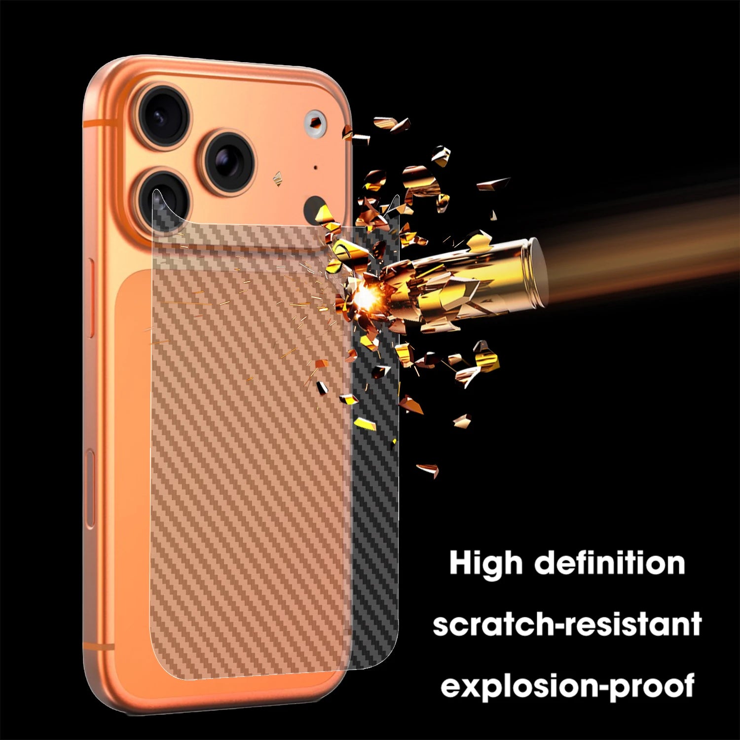 2/6Pcs Carbon Fiber Back Soft Film for IPhone 17 Pro Max 17Air 17Pro Anti-Scratch Clear Back Protective Cover For iPhone17 17PM