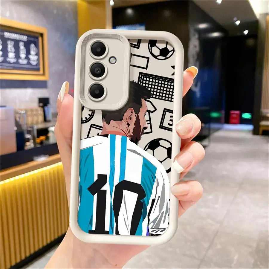 Football Number TPU Soft Phone Case for Samsung Galaxy A32 A33 A56 A24 A16 A34 A36 A14 A26 A23 A22 A12 A13
