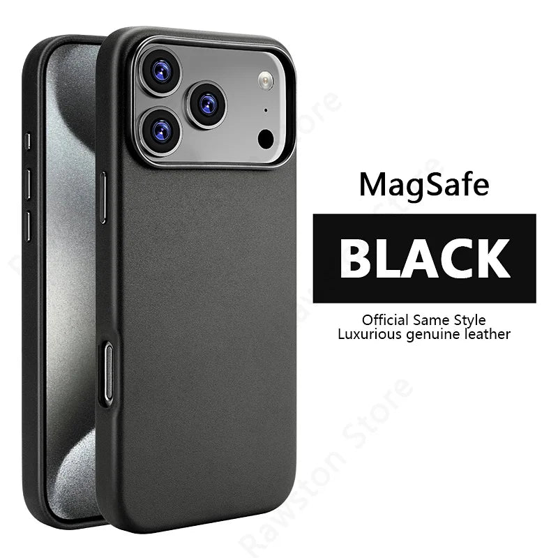 Official Magnetic Leather Case for Apple iPhone 17 Pro Max 16 13 12 14 15 Plus Original MacSafe for MagSafe Cover Accessories