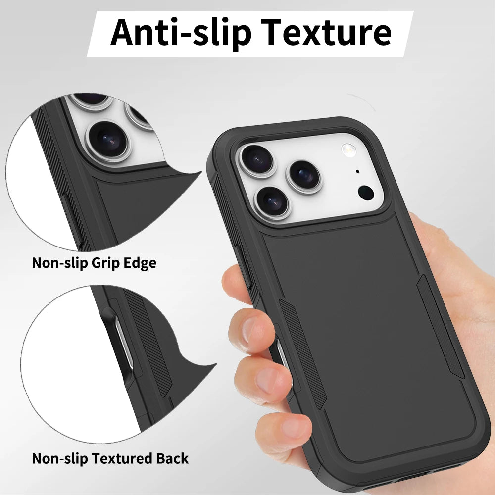 Hybrid Rugged Armor Shockproof Case For iPhone 17 Air 16E 16 15 14 Plus 13 12 11 Pro Max Dual Layer Hard Strong Protection Cover