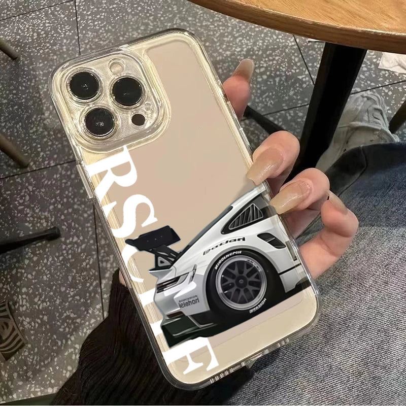Cool sports car pattern Phone Case For iPhone 17 16 16e 15 14 13 12 11 Mini Pro Max X XR XSMax 7 Air Plus Transparent Back Cover