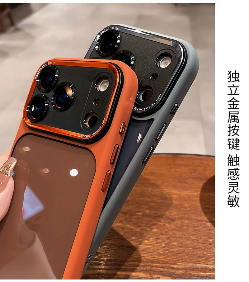 Luxury Orange Phone Case for IPhone 17 Air 16 15 14 13 12 Pro Max Plus 17Air 17Pro 16Pro IPones Clear Shockproof Bumper Cover