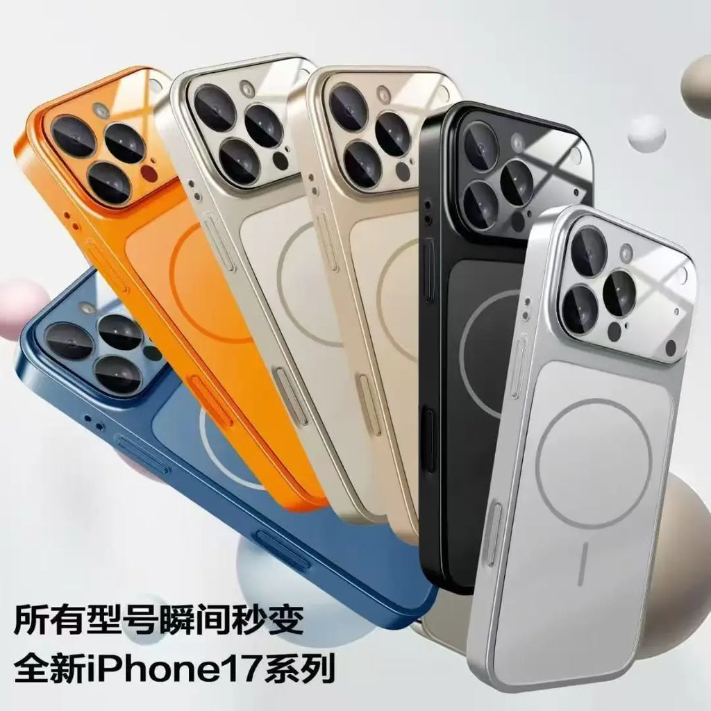 New Luxury frosted glass material shockproof magnetic protective cover for iPhone 17 Air 17 16 15 14 13 Pro Max phone case